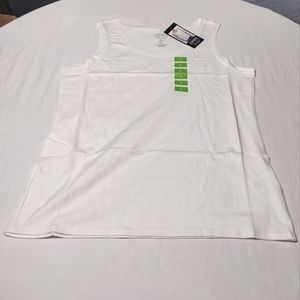 Jones New York Signature Set Of 2 White S/L Scoop Neck Tank Top With Binding